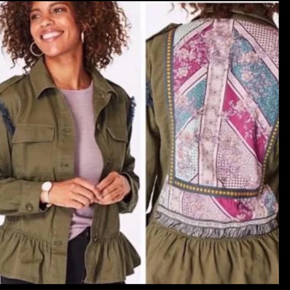 Matilda Jane Ruffle Fringe Jacket Green Size XS